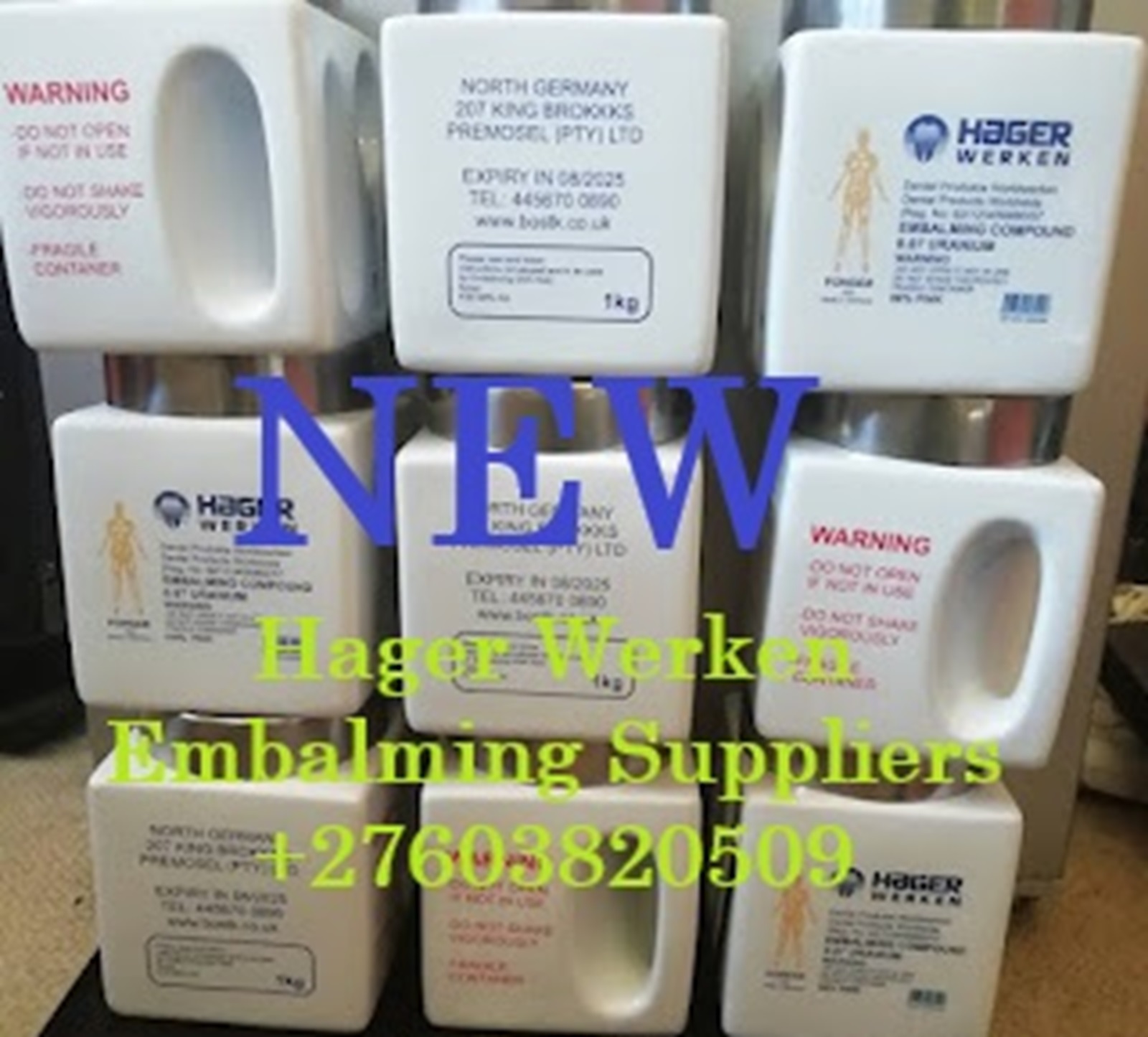 Foto de AUTHORIZED DISTRIBUTORS OF HAGER WERKEN EMBALMING POWDER PINK AND WHITE Johannesburg